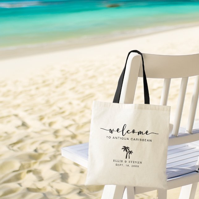 Bolsa de boda de destino Palmeras (Destination Wedding Bag Palm Trees Tote Bag)