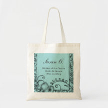 Bolsa de boda negra y azul aqua de estilo vintage