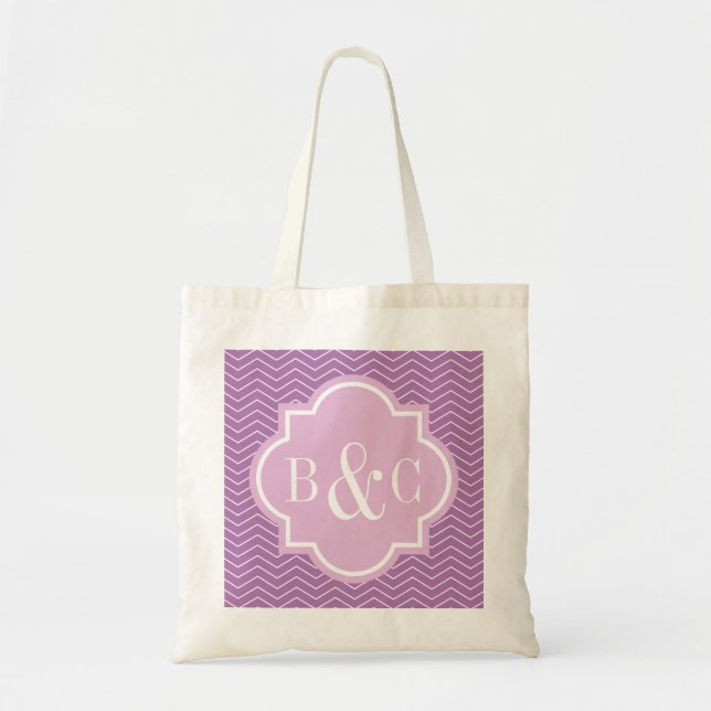 Bolsa de boda tostado monogramo personalizada de 3 (Frente)