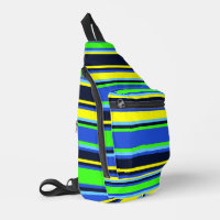 Bolsa de bolsitas de cerda a rayas amarillas, azul