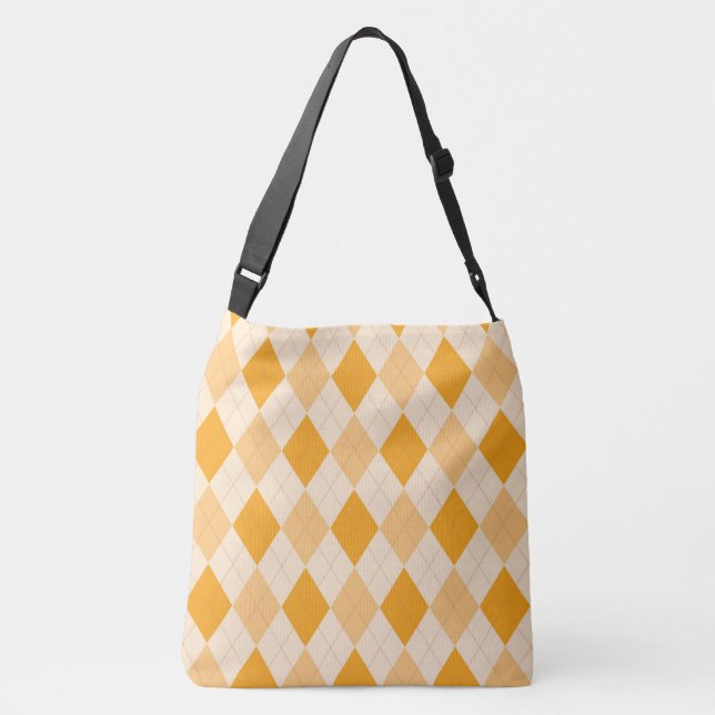 Bolsa de bonito de argyle amarillo retro (Reverso)