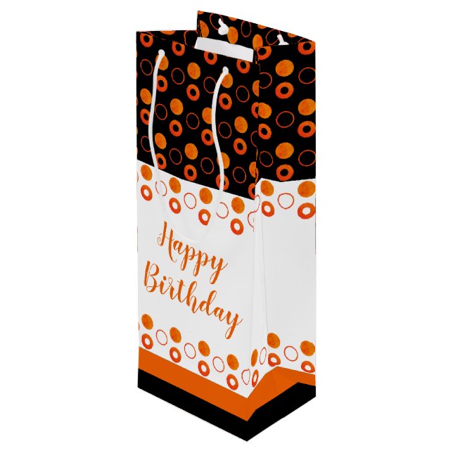 Bolsa de botella Spiffy con polka-dot en Naranja (Angulo reverso)