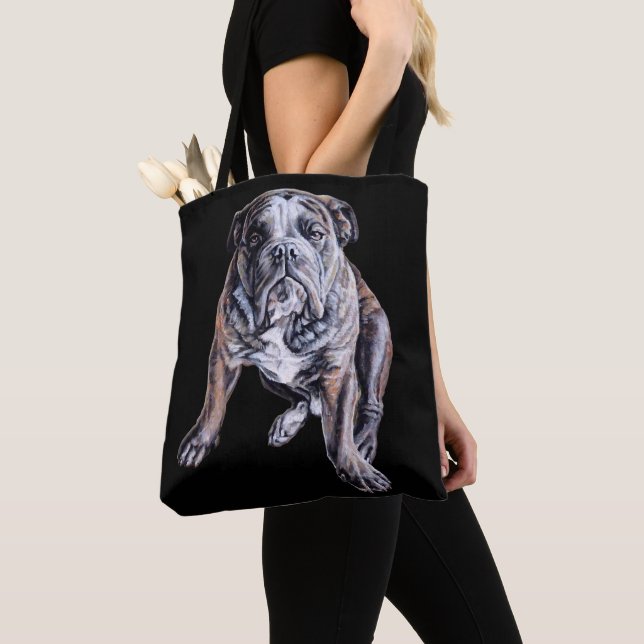 Bolsa de bulldog Tote Bulldog inglés amigable con  (Detalle)
