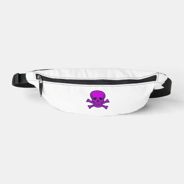 Bolsa de cadera blanca con cráneo púrpura (Anverso)