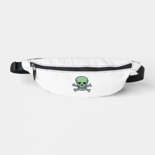 Bolsa de cadera calavera verde blanca