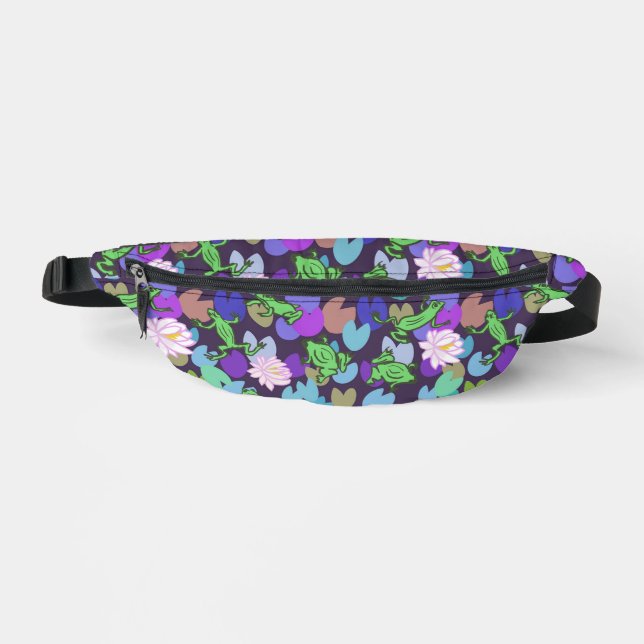 Bolsa de caderas Morados Ranas Verdes Lindas (Anverso)