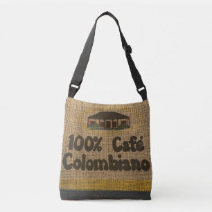 BOLSA DE CAFÉ DE BURLAP (FAUX) CUERPO CRUZ DE TOTE