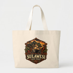 Bolsa de café vintage de Sulawesi de tostado oscur