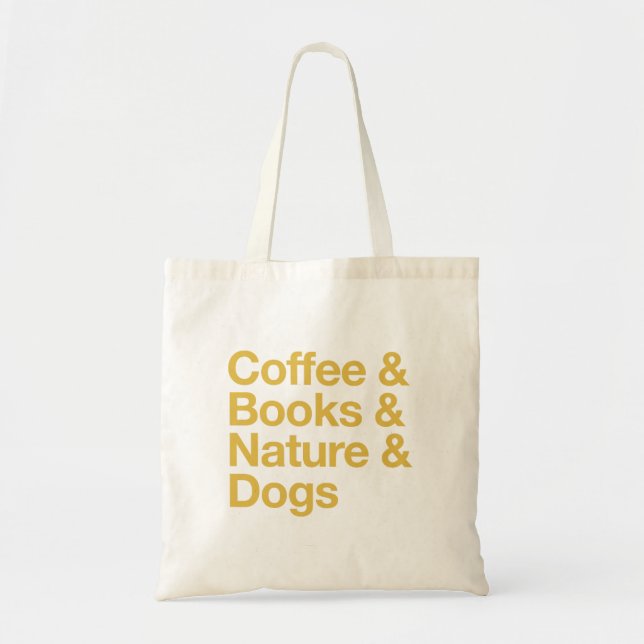 Bolsa de café y libros, naturaleza y perros (amari (Frente)