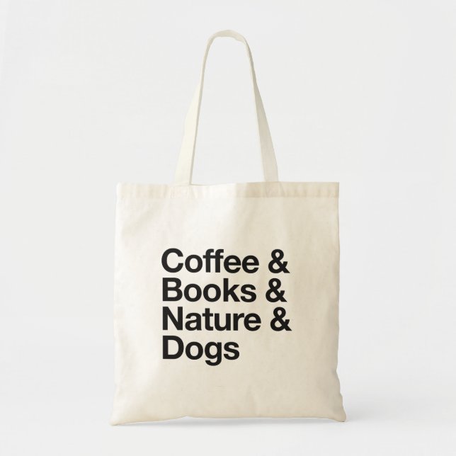 Bolsa de café y libros, naturaleza y perros (negro (Frente)