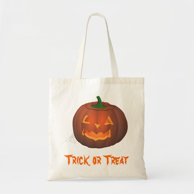 Bolsa de calabaza de Halloween con bolsitas de tel (Frente)