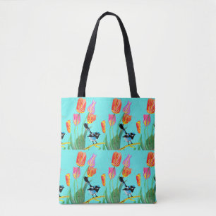 Bolsa de Chica de cumpleaños azul azul ocre tulipá