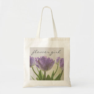 Bolsa de chica de flores con tulipanes boda morado
