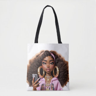 Bolsa de chica mala afroamericana, hermosa chica