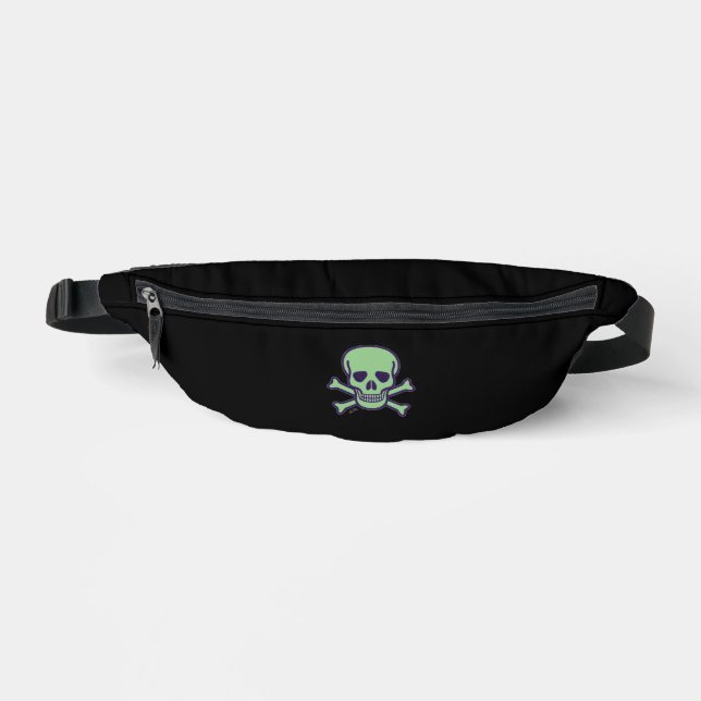Bolsa de cintura Calavera Verde negra (Anverso)