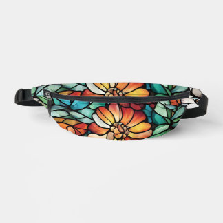 Bolsa de Cintura Floral de Vidrio Coloreado