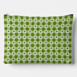 Bolsa de color verde aguacate a cuadros con trébol
