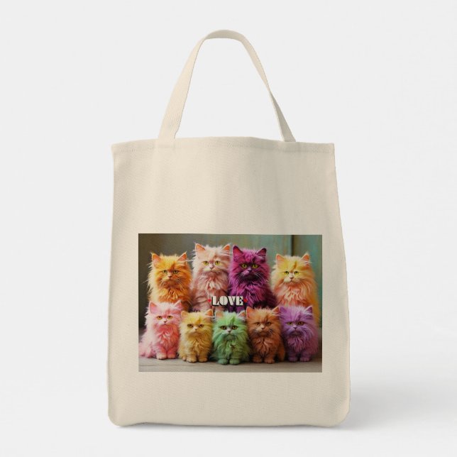 Bolsa de comestibles con Ilustracion de gato (Reverso)