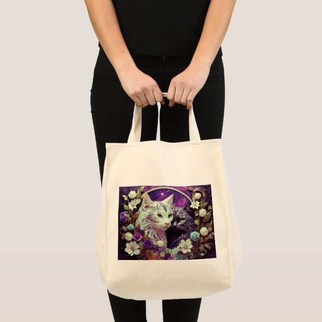 Bolsa de comestibles con Ilustracion de gato (Anverso (producto))