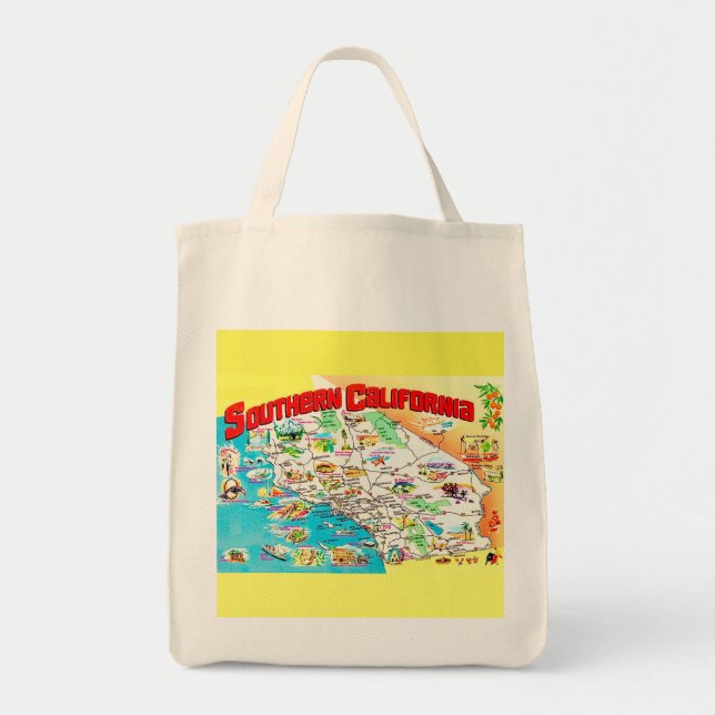 Bolsa de Comestibles con Mapa de California del Su (Frente)