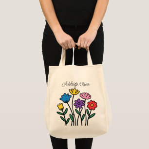 Bolsa de comestibles de arte infantil de flores si