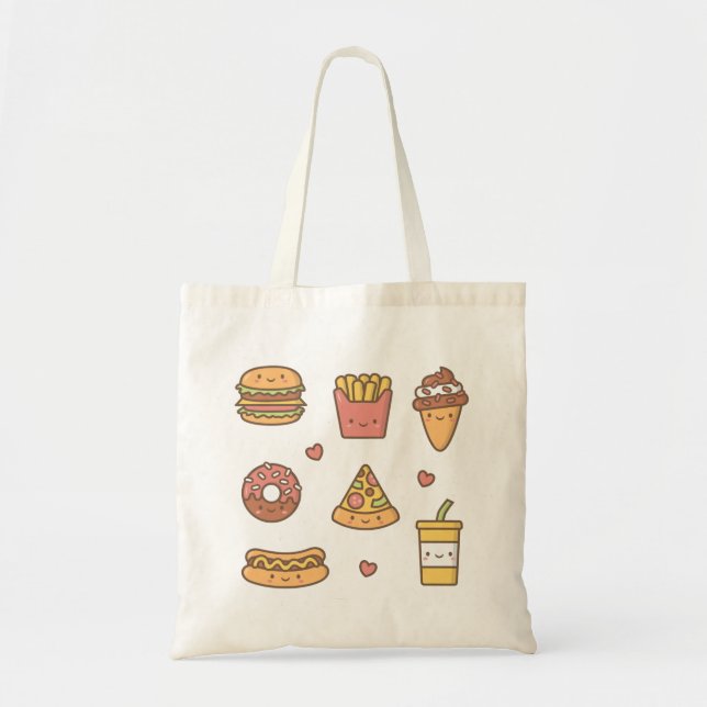 Bolsa de comida rápida Burger Patatas Donut Pizza (Frente)
