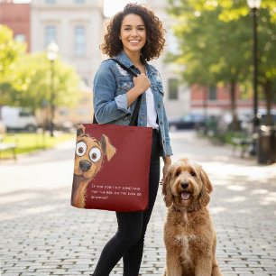 Bolsa de compra con cita divertida de perro