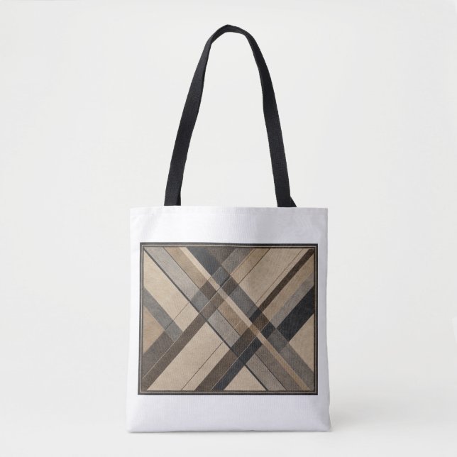Bolsa de compra con patrón de cuadros abstracto ne (Anverso)