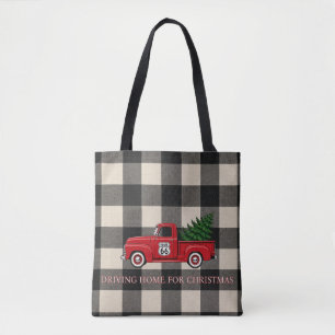 Bolsa de compra de Navidad con cuadros de Búfalo