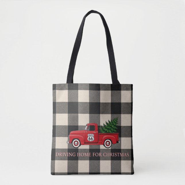 Bolsa de compra de Navidad con cuadros de Búfalo (Anverso)