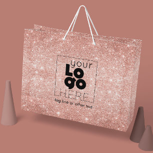 Bolsa de compra de papel con logotipo de Purpurina