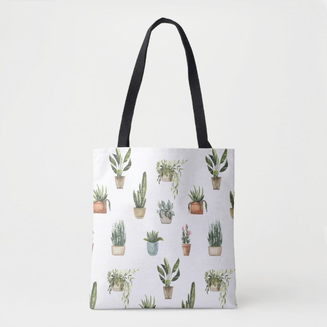 Bolsa de compra de plantas de habitación ilustrada (Anverso)