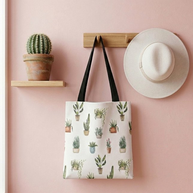 Bolsa de compra de plantas de habitación ilustrada (Subido por el creador)