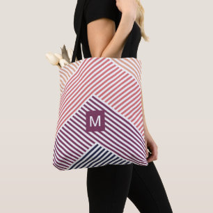 Bolsa de compra personalizada con patrón de rayas 