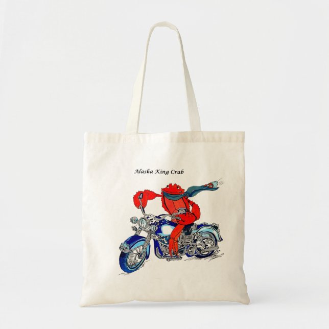 Bolsa de compras Alaska King Crab y Motocicleta (Frente)