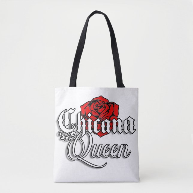 Bolsa de compras Chicana Queen Red Rose (Anverso)