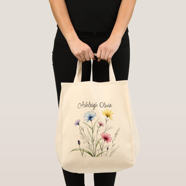Bolsa de compras con estilo de dibujo a lápiz de f (Anverso (producto))