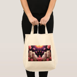 Bolsa de compras con ilustración de gato