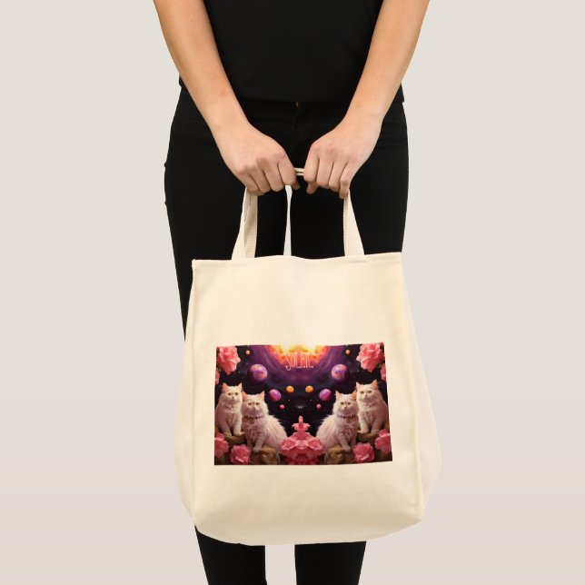 Bolsa de compras con ilustración de gato (Anverso (producto))