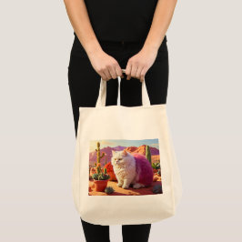Bolsa de compras con ilustración de gato 