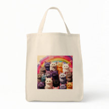 Bolsa de compras con ilustración de gato