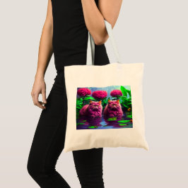 Bolsa de compras con ilustración de gato 