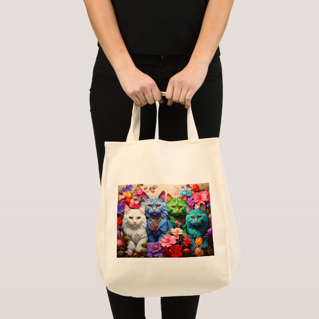 Bolsa de compras con ilustración de gato (Anverso (producto))