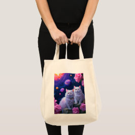 Bolsa de compras con ilustración de gato