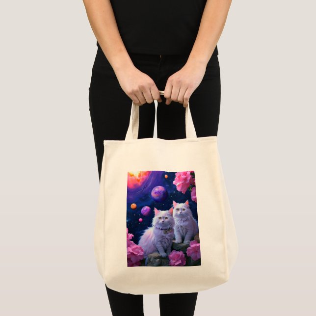 Bolsa de compras con ilustración de gato (Anverso (producto))
