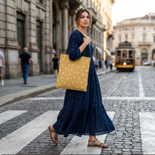 Bolsa de compras con patrón fresco de puntos amari