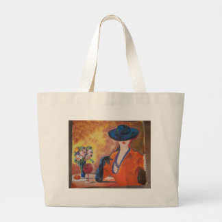 Bolsa de compras con retrato de mujer elegante