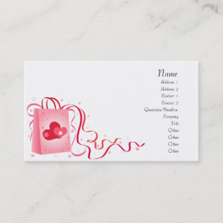 Bolsa de compras con tarjeta de visita Hearts