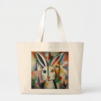 Bolsa de compras con un retrato de conejo