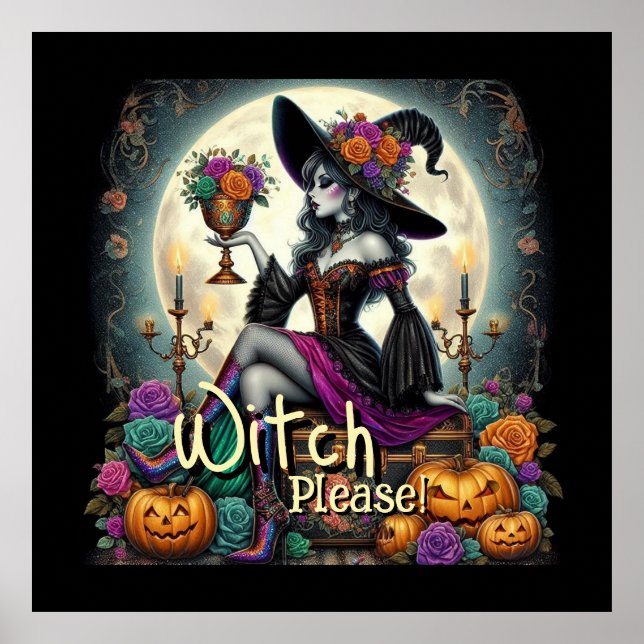 Bolsa de compras de arte de fantasía de Bruja góti (Frente)